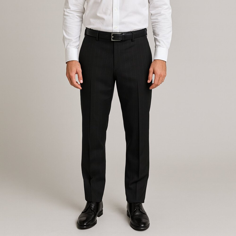 Versace Collection‎ Men's Wool Black Pinstripe Slacks Size 52 (36R)